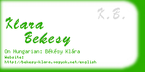 klara bekesy business card