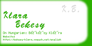 klara bekesy business card